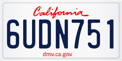 CA license plate 6UDN751