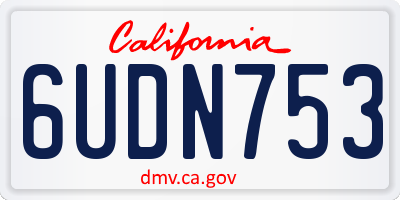CA license plate 6UDN753