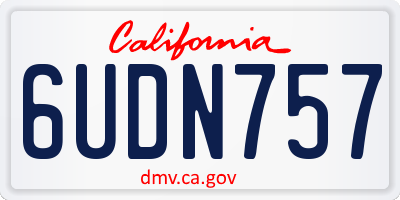 CA license plate 6UDN757