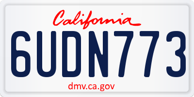 CA license plate 6UDN773