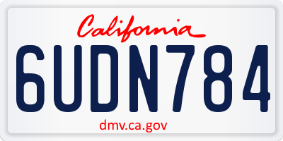 CA license plate 6UDN784