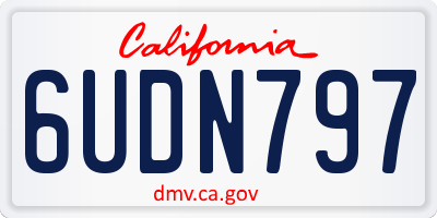 CA license plate 6UDN797