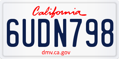 CA license plate 6UDN798