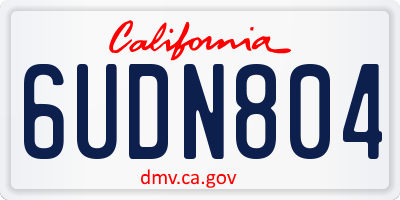 CA license plate 6UDN804