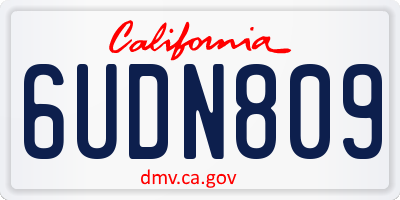 CA license plate 6UDN809