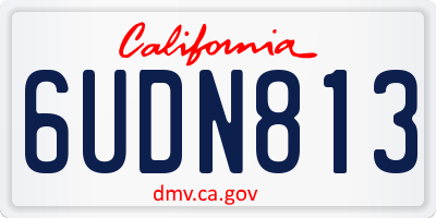 CA license plate 6UDN813