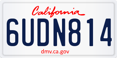 CA license plate 6UDN814