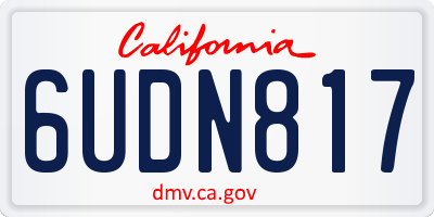CA license plate 6UDN817