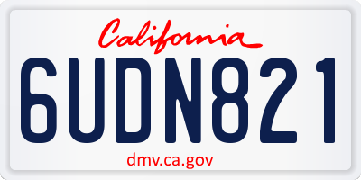CA license plate 6UDN821
