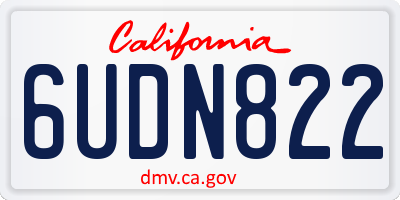 CA license plate 6UDN822