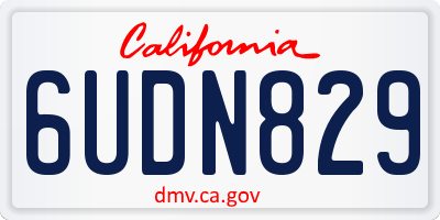 CA license plate 6UDN829