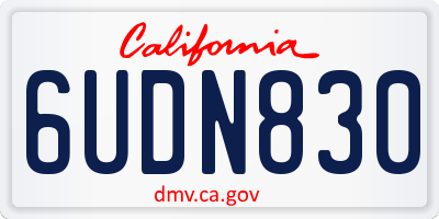 CA license plate 6UDN830