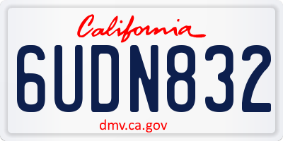 CA license plate 6UDN832