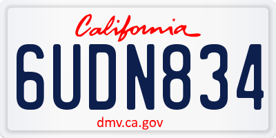 CA license plate 6UDN834