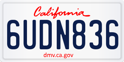 CA license plate 6UDN836