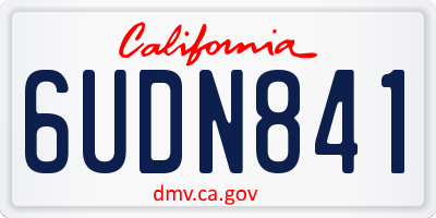 CA license plate 6UDN841