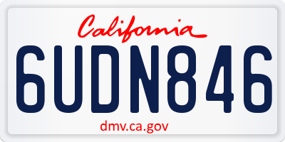CA license plate 6UDN846