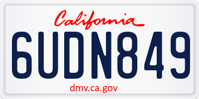 CA license plate 6UDN849
