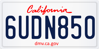 CA license plate 6UDN850