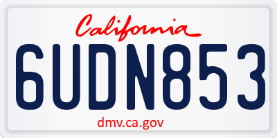 CA license plate 6UDN853