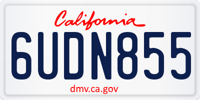CA license plate 6UDN855