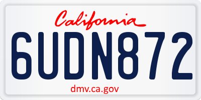 CA license plate 6UDN872
