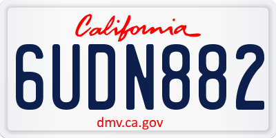 CA license plate 6UDN882