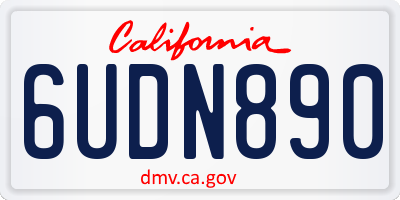 CA license plate 6UDN890