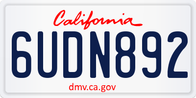 CA license plate 6UDN892