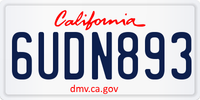 CA license plate 6UDN893