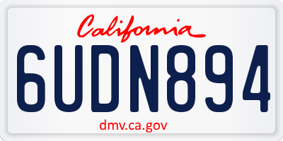 CA license plate 6UDN894