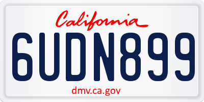 CA license plate 6UDN899