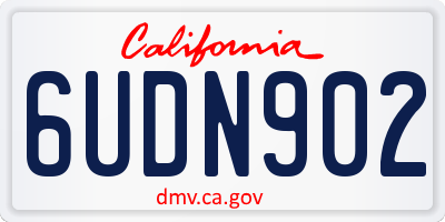 CA license plate 6UDN902