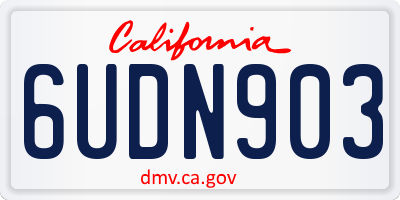 CA license plate 6UDN903