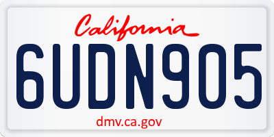 CA license plate 6UDN905
