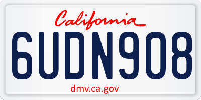 CA license plate 6UDN908