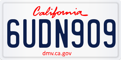 CA license plate 6UDN909