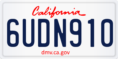 CA license plate 6UDN910