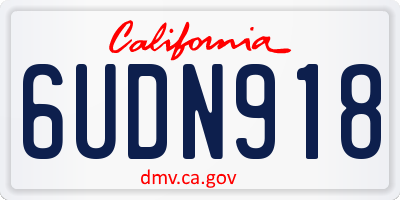 CA license plate 6UDN918