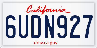 CA license plate 6UDN927