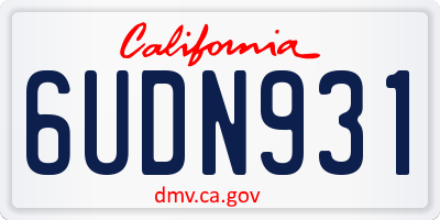 CA license plate 6UDN931