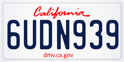 CA license plate 6UDN939