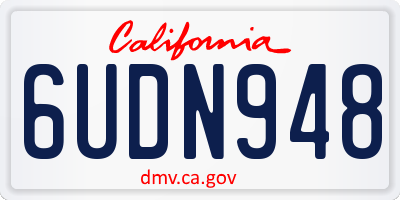 CA license plate 6UDN948