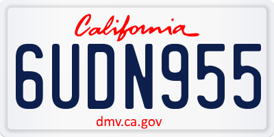 CA license plate 6UDN955