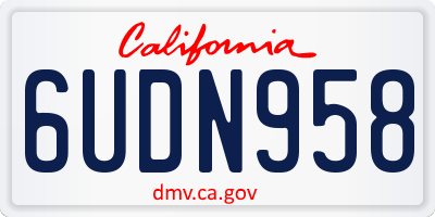 CA license plate 6UDN958