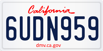 CA license plate 6UDN959