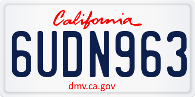 CA license plate 6UDN963