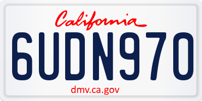 CA license plate 6UDN970
