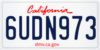 CA license plate 6UDN973