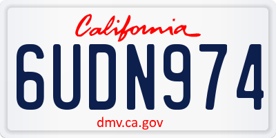 CA license plate 6UDN974